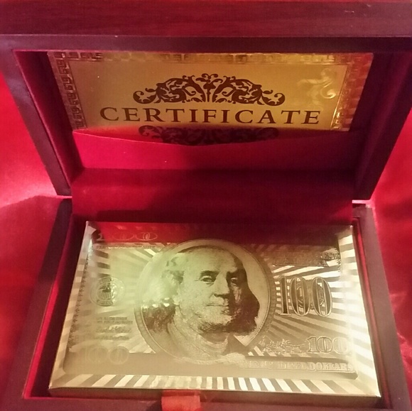 24k 999.9 PURE GOLD PLAYING CARDS IN CHERRY BOX. - Picture 1 of 2